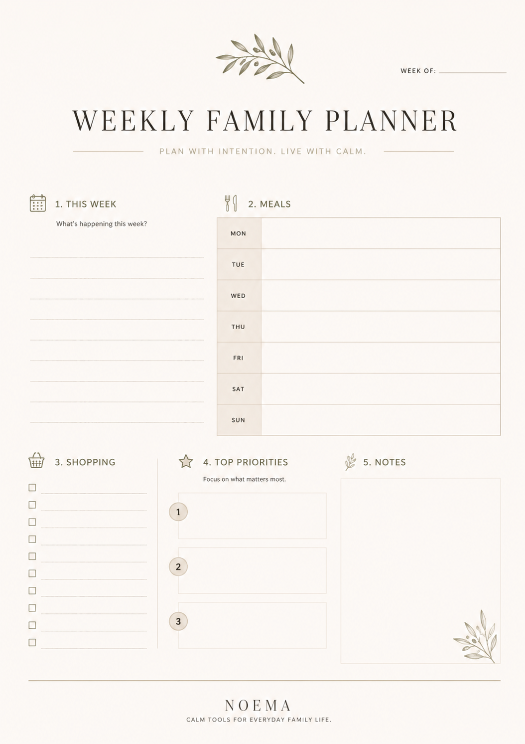 Weekly Family Planner preview